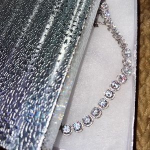 Sterling silver diamond necklace